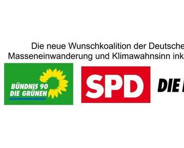 Unfassbar, Deutschland wünscht sich eine GRÜN/ROTE/DUNKELROTE Bundesregierung