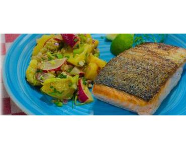 Freitagsfisch: Schwedischer Kartoffelsalat Nr. 2 und gebratenes Lachsfilet
