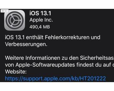Erstes Update für Apples iOS 13 ist da