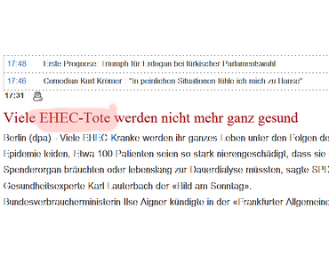 Ehec: Alarm im Jenseits