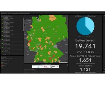 DIVI-Intensivregister für Deutschland zeigt die aktuelle Intensivbettenbelegung auf Landkreisebene an