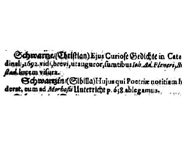 Schwartzin (Sibilla) (Neumeister 1695)