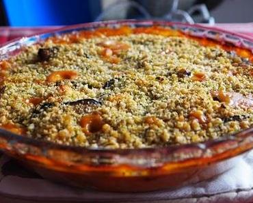 Blogevent Aubergine: Auberginen-Bake mit Basilikum-Parmesan-Streuseln