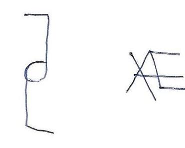 Heute zeichnete ich Namenszeichen. Sprich, ich versuche, aus...