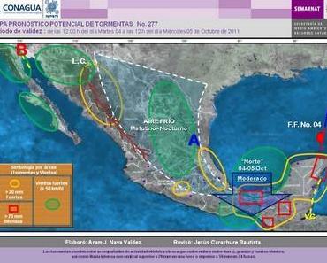 Sondermeldung Wetter Süd-Mexiko 4. Oktober 2011 (betrifft auch Cancún & Playa del Carmen, Riviera Maya, Yucatán)