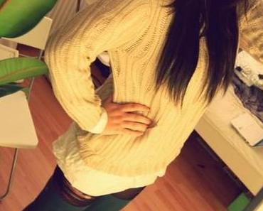 overknees, bluse, sweater