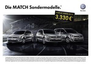 VW MATCH Sondermodelle: Bis 3.330 Euro Preisvorteil
