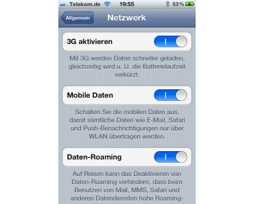 iOS 5.1: 3G deaktivieren