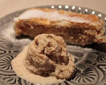 Strudel aux quetsches avec parfait à la canelle