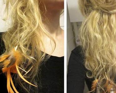 Federkette im Haar