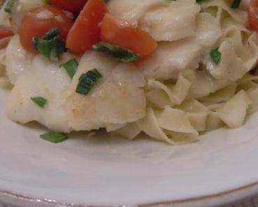 Seeteufelfilet an Zitronengrassauce auf selbstgemachten Fettuccine