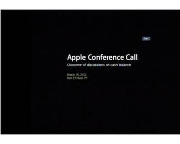 Apple Conference Call stellt Dividende in Aussicht
