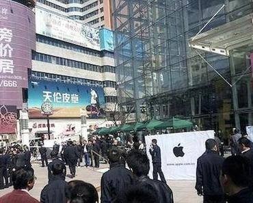 Welt-größter Apple Store in China wird von Sicherheitskräften "angegriffen"