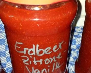 Pürierte Erdbeer-Zitronen-Vanille Marmelade