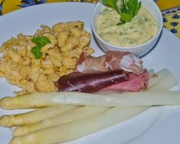 Spargel mit Kratzete