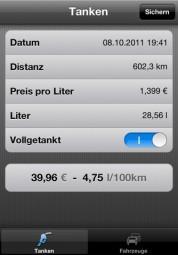 Kraftstoff – auf dem iPhone und Sie haben Verbrauch und Kosten im Griff