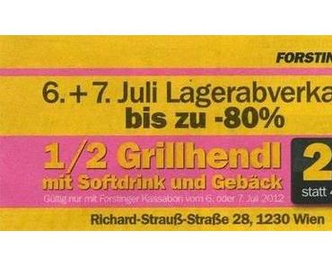 Lagerabverkauf alter Hendln beim Forstinger