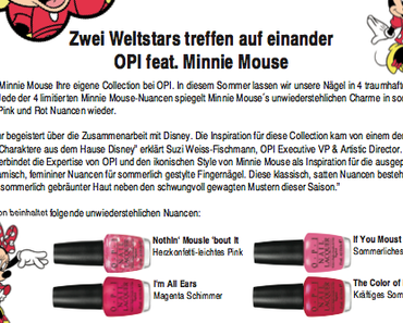O.P.I trifft Minnie Mouse…und was kommt dabei raus? Pink :-)