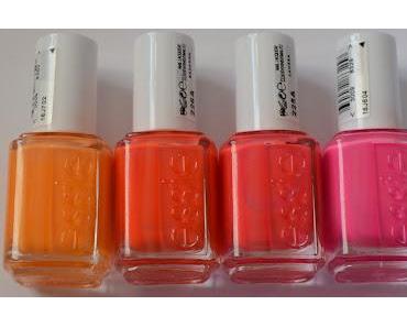 Essie Poppy-Razzie Swatches mit & ohne weiße Base