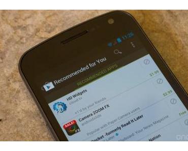 Google rollt Empfehlungen für den Google Play Store aus