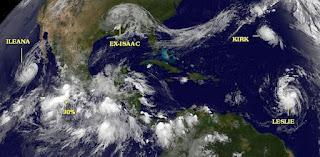 Atlantische und Pazifische Hurrikansaison aktuell: ILEANA, KIRK und LESLIE