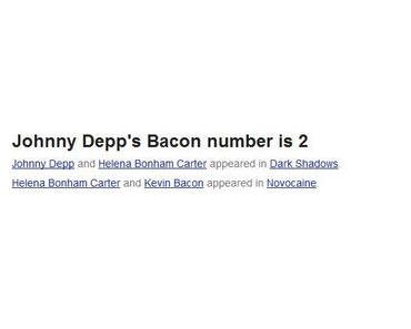Google Suche errechnet die Bacon Nummer von Schauspielern