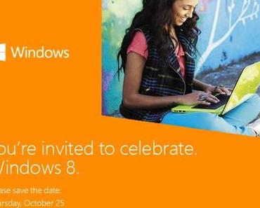 Microsoft Save the date: Windows 8 Release am 25. Oktober