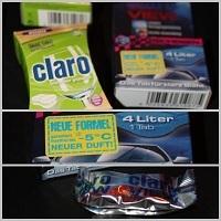 Tabs für die Geschirrspülmaschine und für die Autoscheibenwischanlage von claro