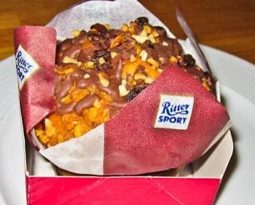 An der Autobahnraststätte entdeckt: Ritter Sport Muffins – Rum Trauben Nuss