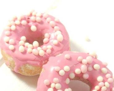 Almond Mini Donuts with Cherry Glaze