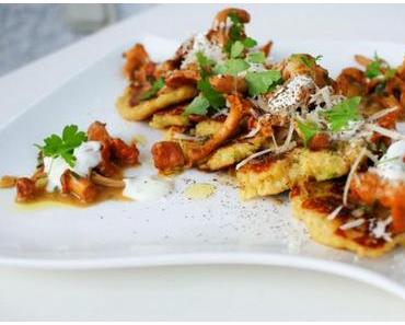 Kartoffeltaler mit Pfifferlingen