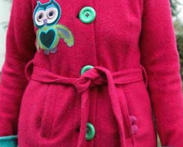 Owl On Pink Woolen Jacket