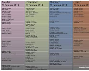 Mercedes-Benz Fashion Week Berlin A/W 2013 // Preliminary Schedule