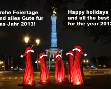 Happy holidays and all the best for the year 2013 – Guardians of time by Manfred Kielnhofer – contemporary light art sculpture
