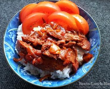 Rezept: Mock Pork Xa-Xiu mit Reis