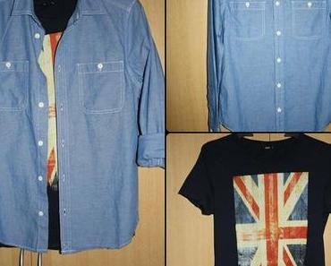 England Flag Shirt & Blue-Jeanshemd.