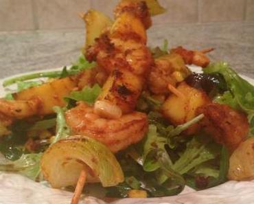 Mango-Garnelen-Spieße