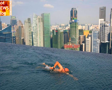Das höchste Schwimmbecken der Welt - Marina Bay Sands Hotel