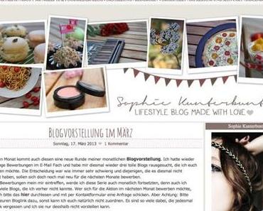 Blogvorstellung bei Sophie Kunterbunt