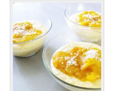 Kokoscreme mit gebratener Mango
