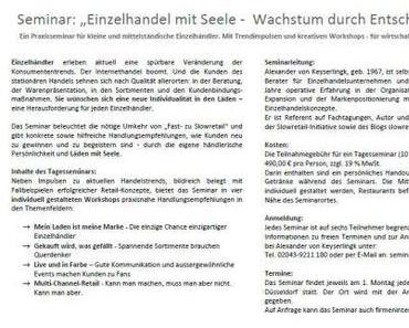 Slowretail Seminar: Einzelhandel mit Seele.