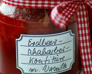 And the winner is...... und köstliche Erdbeer-Rhabarber-Marmelade mit Vanille