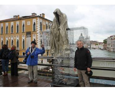 T-Guardians on art tour across at venice biennial by sculptor christoph Luckenender and artist Manfred Kielnhofer
