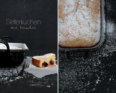 Selterkuchen mit Kirschen