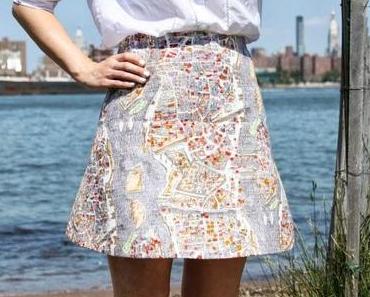 Carven Paris-Map Skirt
