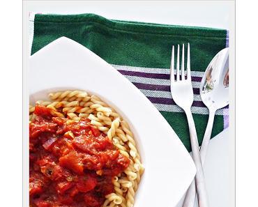 Fussili mit getrockneten Tomaten
