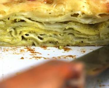 Kohlrabi-Brokkoli-Lasagne mit Gorgonzola
