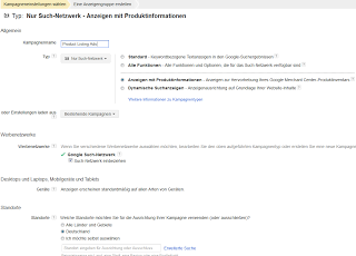 Teil 2 - Erstellung der Product Listing Ad-Kampagne