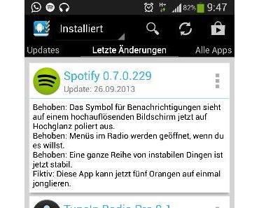 Spotify: Android-App durch Update wieder stabiler plus Humor