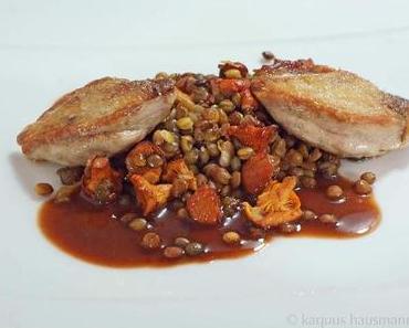 Ich bin doch kein Saucenkaspar: Wachtelbrüste, Linsengemüse und Banyuls-Sauce